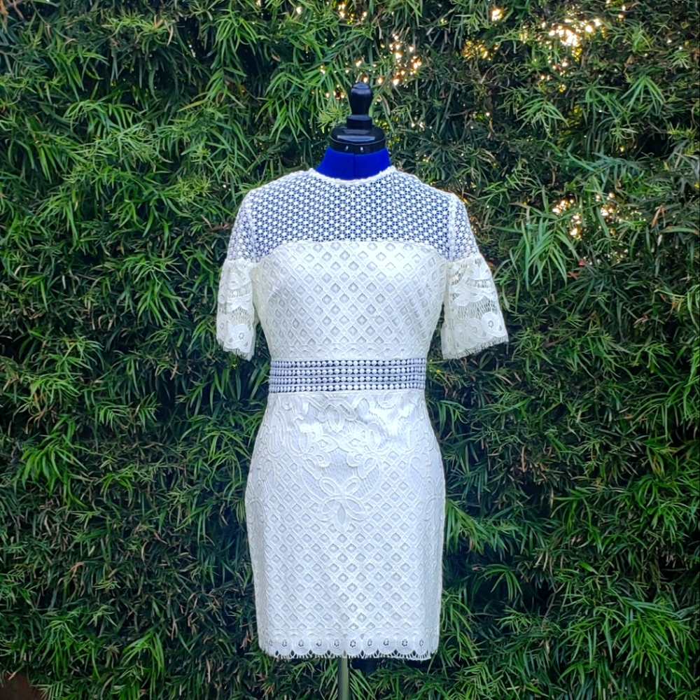White Lace Mini Dress
